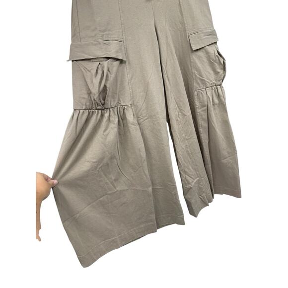 Free People Beach Wide Leg Cargo Pull On Beach Pants Cotton Womens Medium - Picture 3 of 8